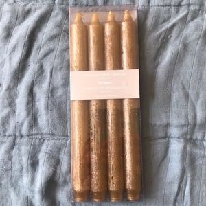 4 Gold Dripless Taper Candles Pier 1